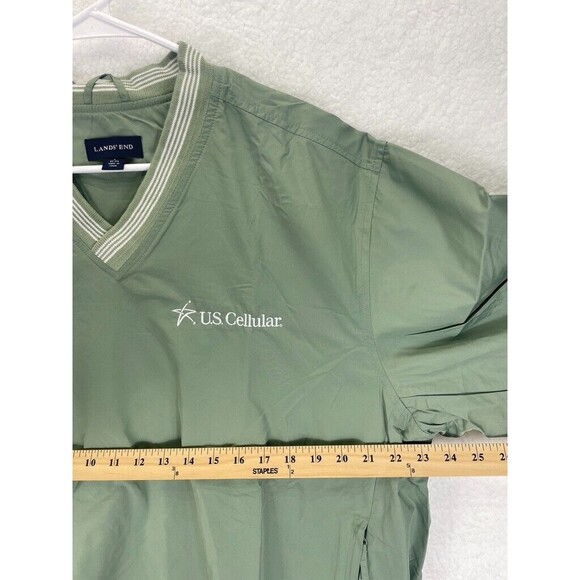 LL Bean V-Neck Windbreaker Men L Pullover Navy Tipped Trim US Cellular Patch VTG - Picture 4 of 8